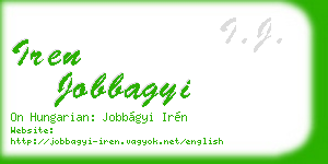 iren jobbagyi business card